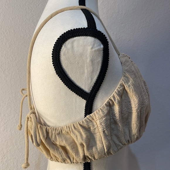 FREE People Ethereal Cream Boho Cropped Top New With Tags Size Medium - Picture 3 of 9